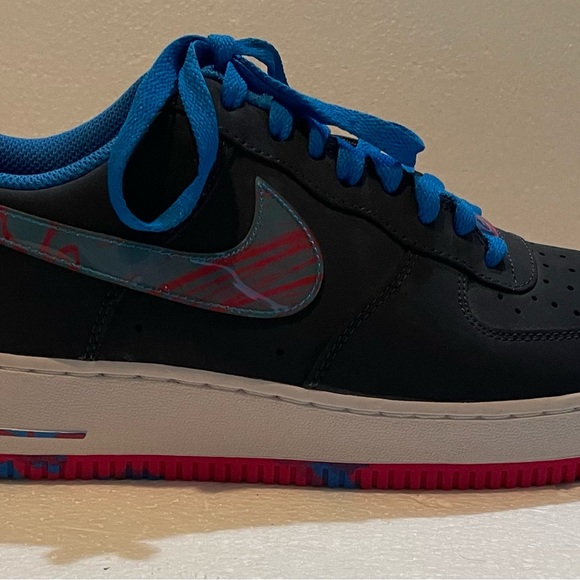 Nike Air Force 1 Low Marble Swoosh Blue Pink Men’s Size 10 Great Condition - Picture 4 of 14